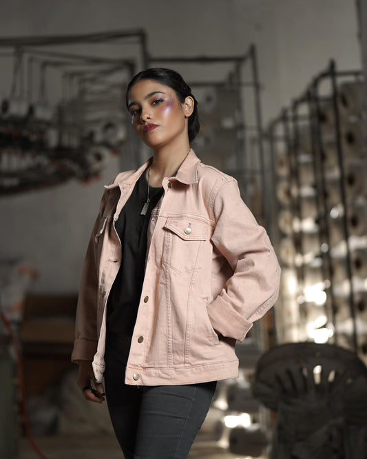 Blush Pink Denim Jacket