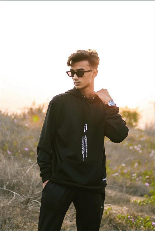 Black Premium Streetwear Hoodie – Modern Fit & Minimal Graphic Design
